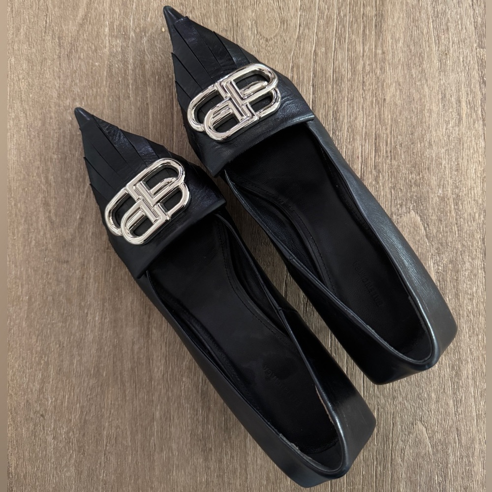 Balenciaga BB Leather Kitten Heels